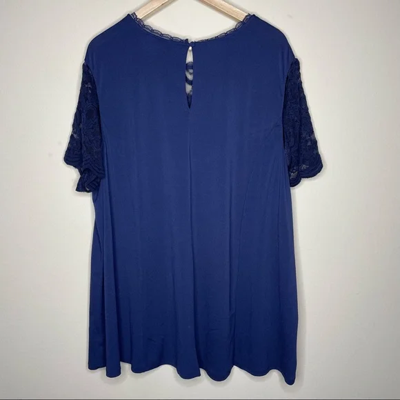 🆕 Torrid | Studio Knit Lace Yoke Crew Neck Top - Picture 4 of 5